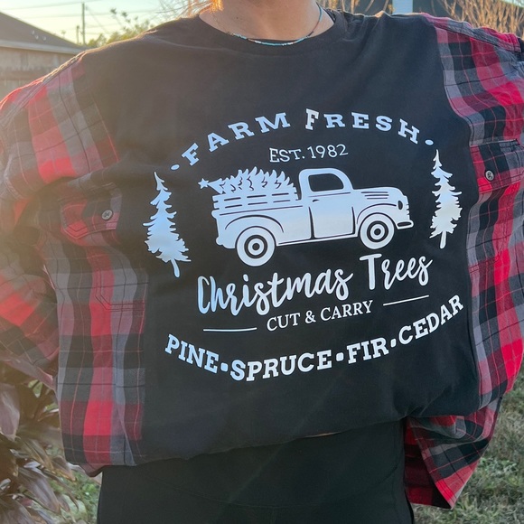 Farm Fresh Christmas Tree Flannel Rework - Picture 4 of 7